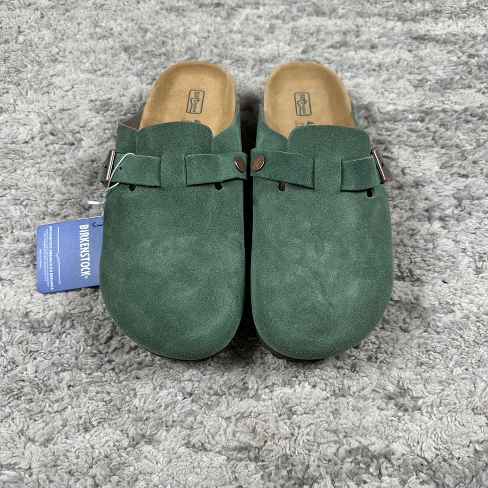 Birkenstock Boston Clog Thyme Suede Sandal Women’s Size 7 8 And 9 Soft Footbed - Picture 5 of 5